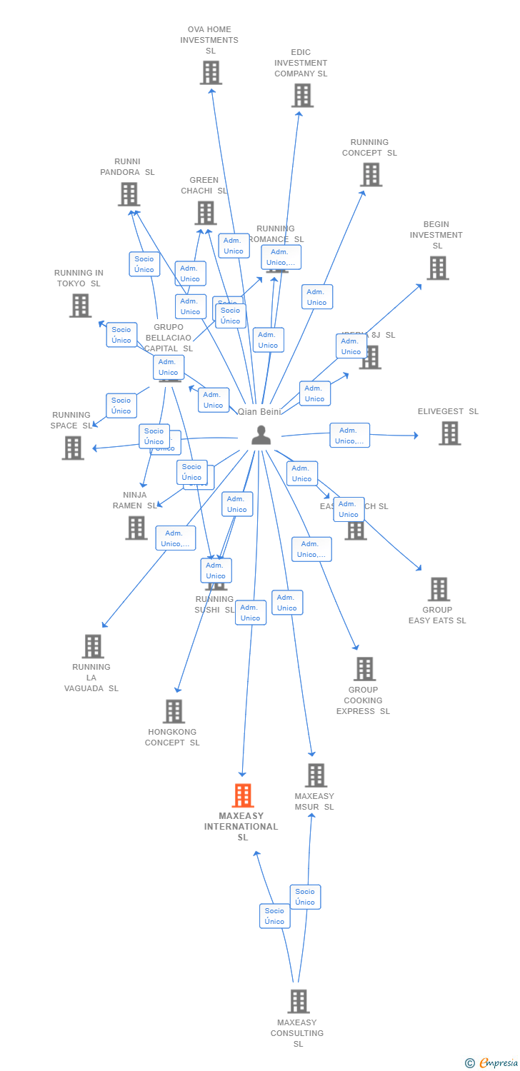 Vinculaciones societarias de MAXEASY INTERNATIONAL SL