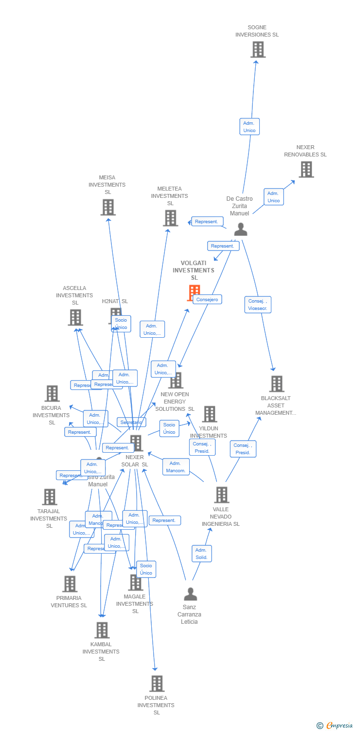 Vinculaciones societarias de VOLGATI INVESTMENTS SL