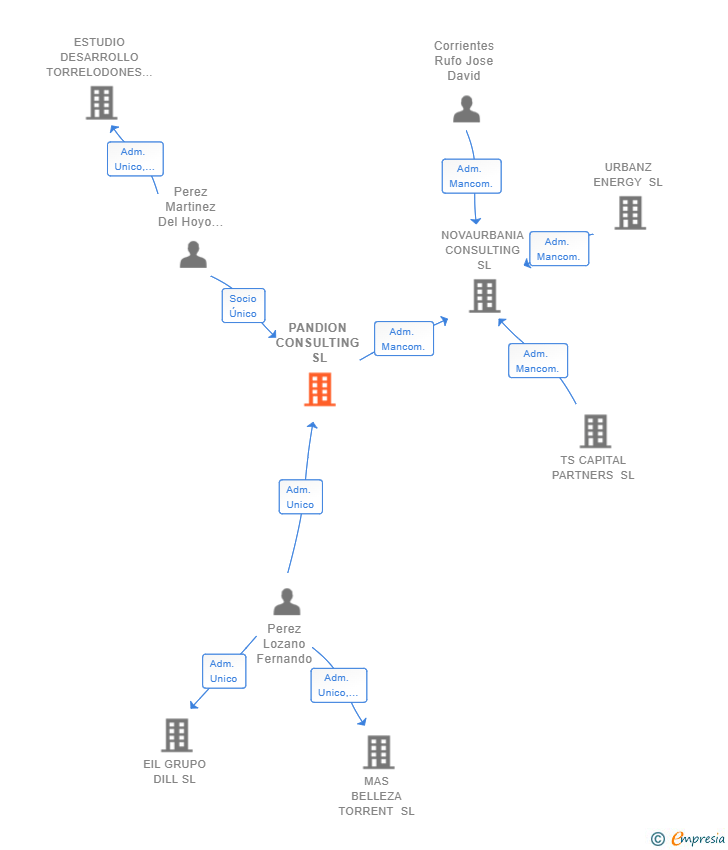 Vinculaciones societarias de PANDION CONSULTING SL
