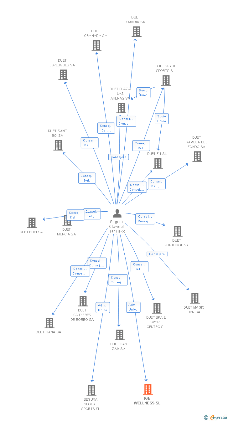 Vinculaciones societarias de IGE WELLNESS SL