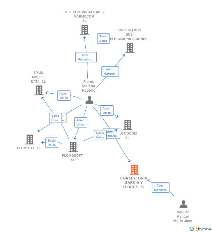 Vinculaciones societarias de CONSULTORIA GARCIA Y FLORES SL