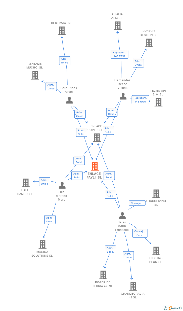 Vinculaciones societarias de ENLACE PAYLI SL