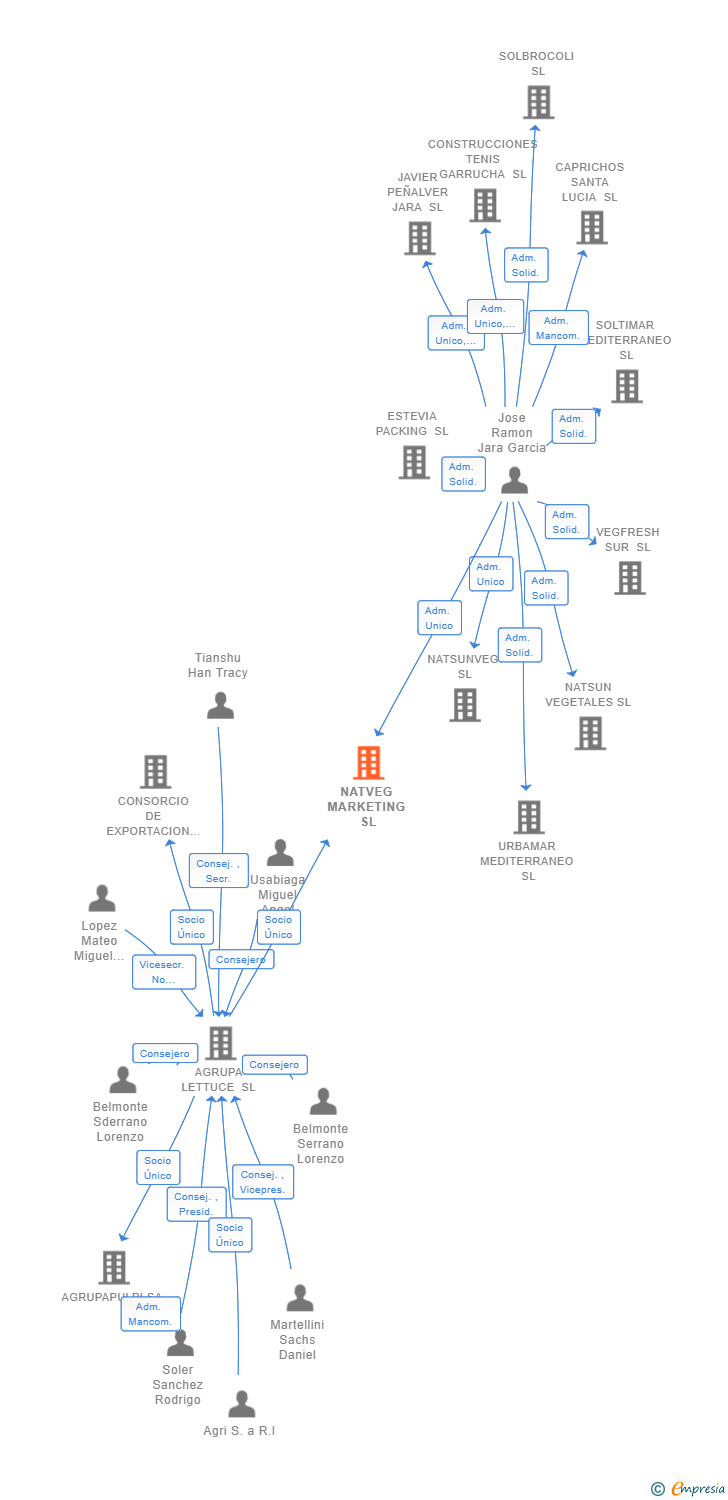Vinculaciones societarias de NATVEG MARKETING SL