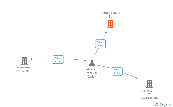 Vinculaciones societarias de BRUCELAND SL
