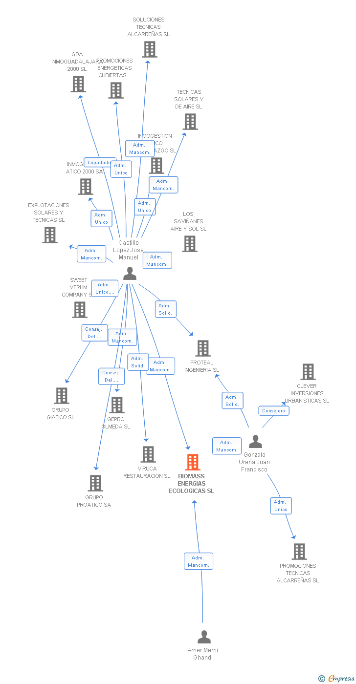Vinculaciones societarias de BIOMASS ENERGIAS ECOLOGICAS SL
