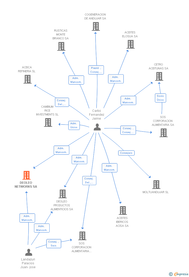 Vinculaciones societarias de DEOLEO NETWORKS SA