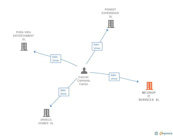 Vinculaciones societarias de MCGRUP IT SERVICES SL