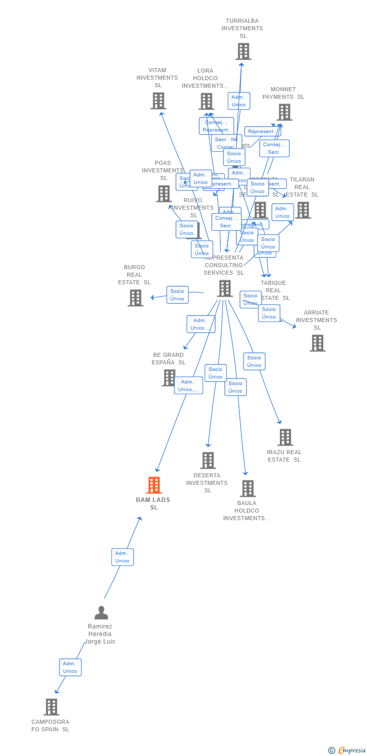 Vinculaciones societarias de BAM LABS SL