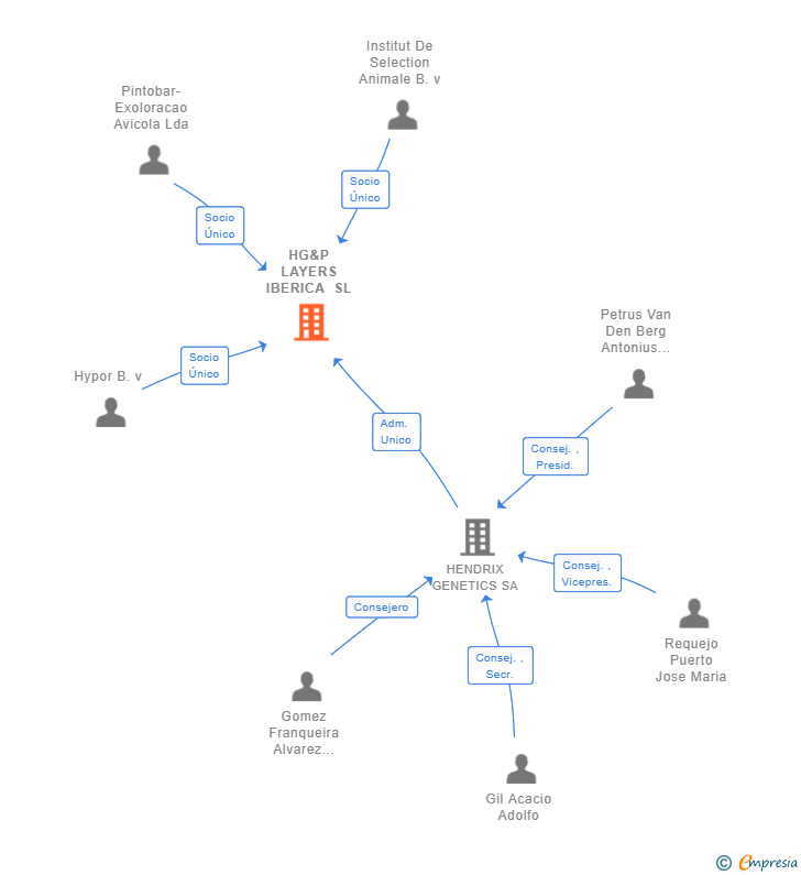 Vinculaciones societarias de HG&P LAYERS IBERICA SL