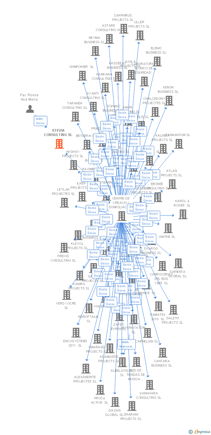 Vinculaciones societarias de STEVIA CONSULTING SL