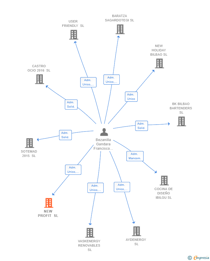 Vinculaciones societarias de NEW PROFIT SL