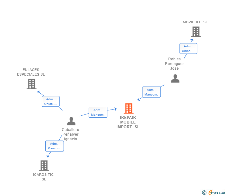 Vinculaciones societarias de IREPAIR MOBILE IMPORT SL