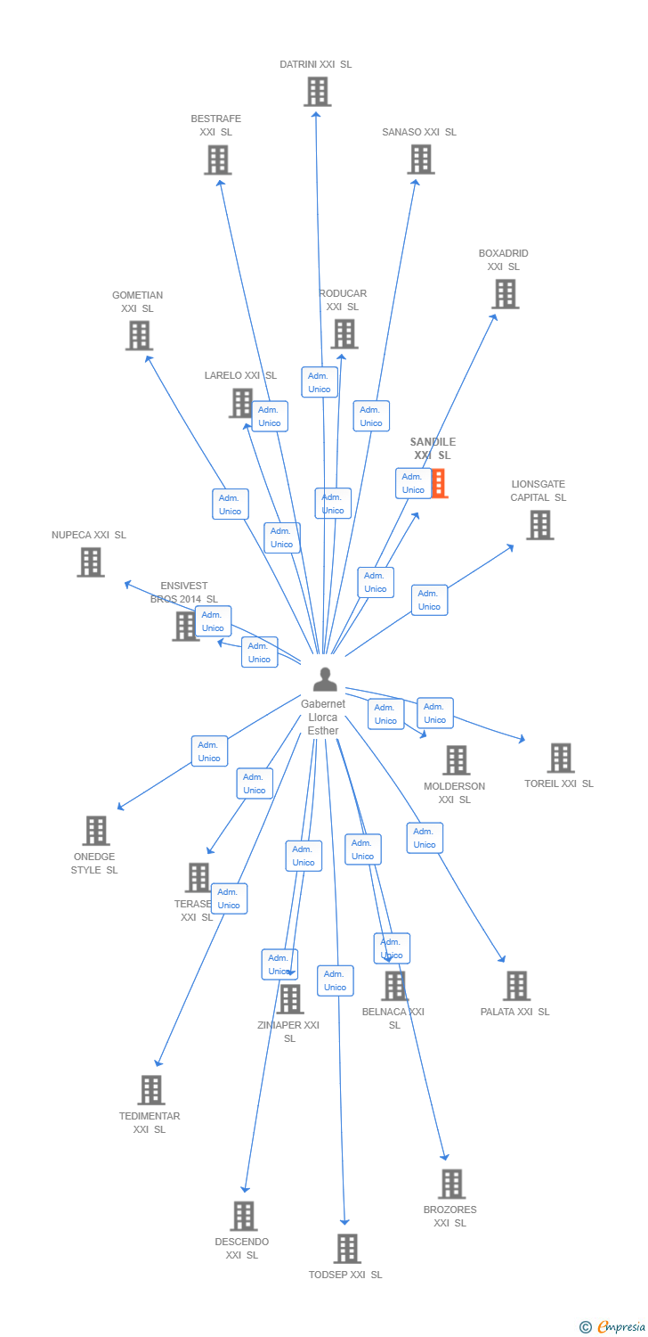 Vinculaciones societarias de ANDERA PARTNERS ESPAÑA SL