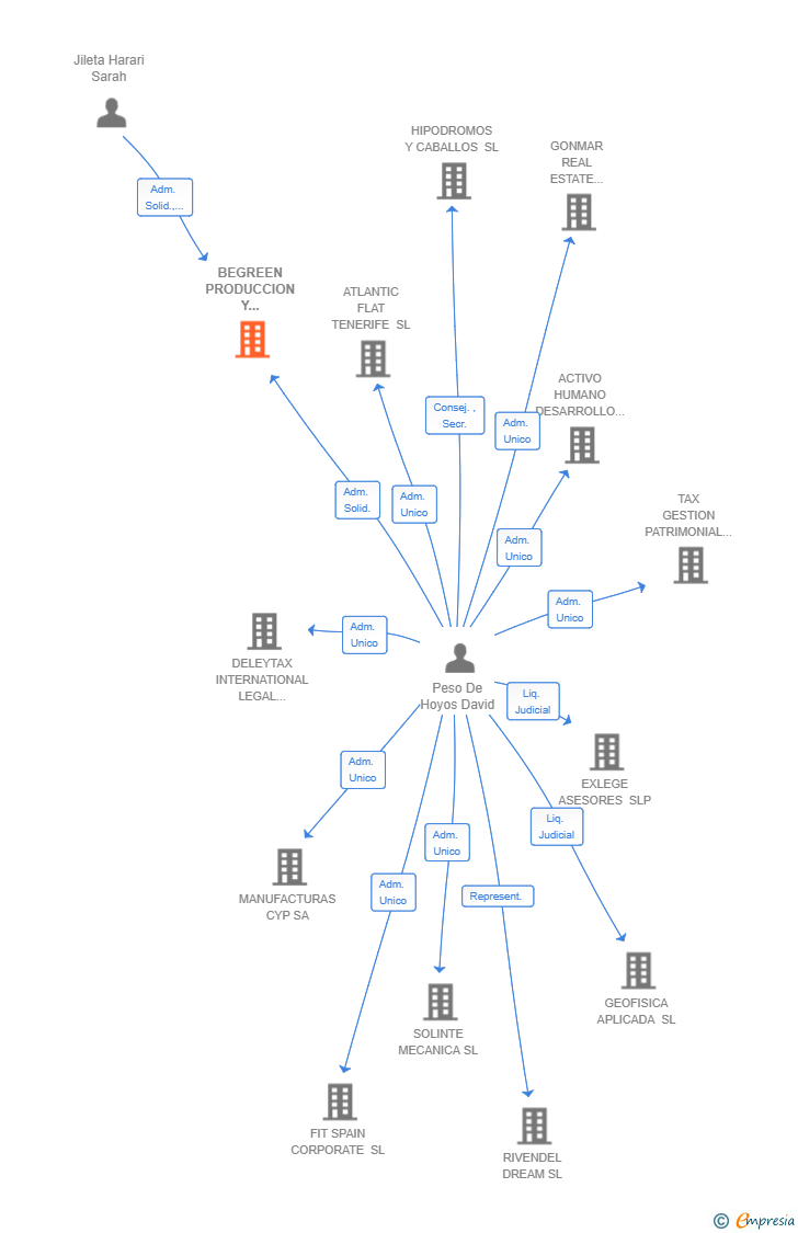 Vinculaciones societarias de BEGREEN PRODUCCION Y DISTRIBUCION SL
