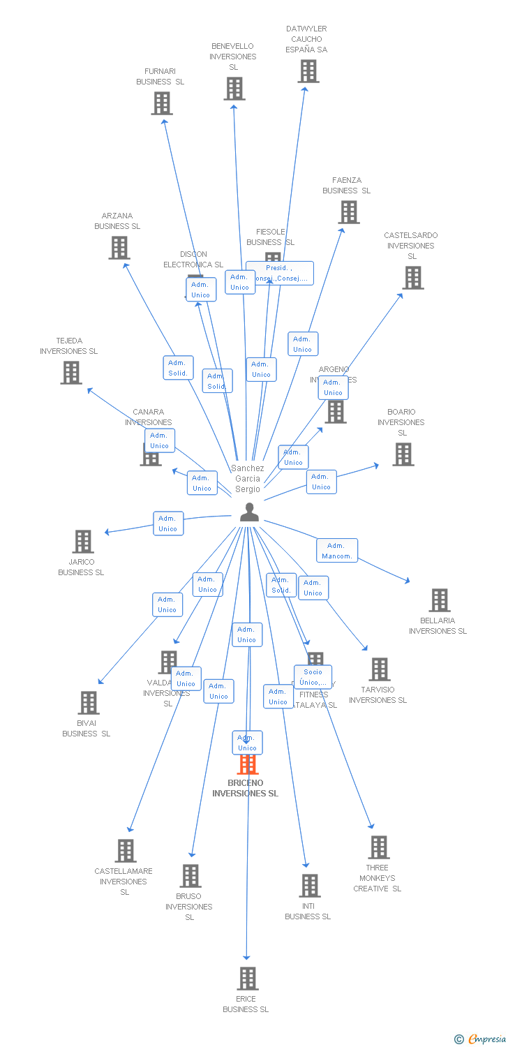 Vinculaciones societarias de BRICENO INVERSIONES SL