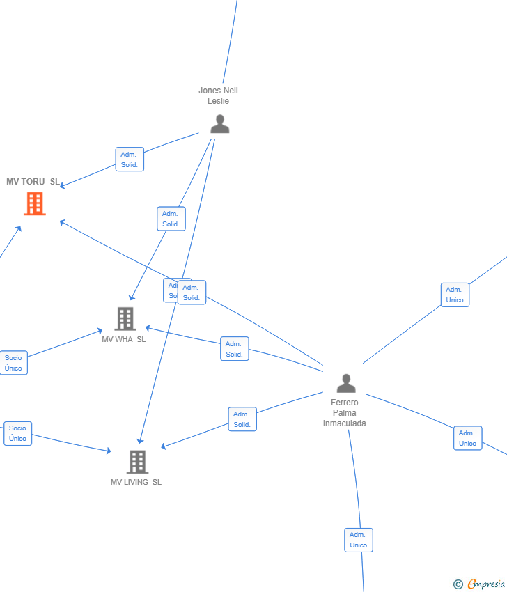 Vinculaciones societarias de MV TORU SL