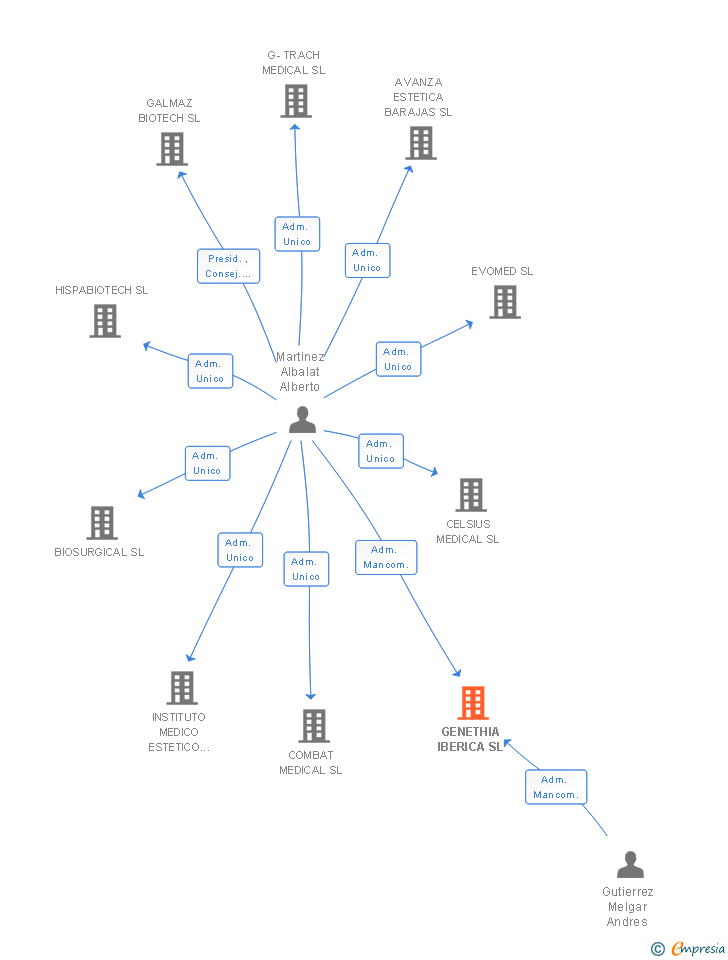 Vinculaciones societarias de GENETHIA IBERICA SL