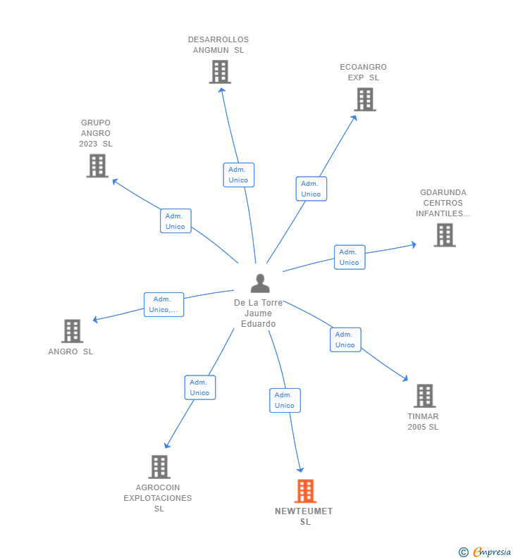 Vinculaciones societarias de NEWTEUMET SL