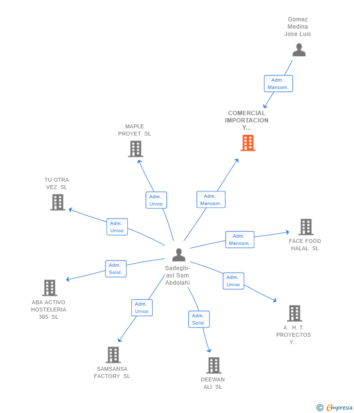 Vinculaciones societarias de COMERCIAL IMPORTACION Y EXPORTACION MADRID SUR SL