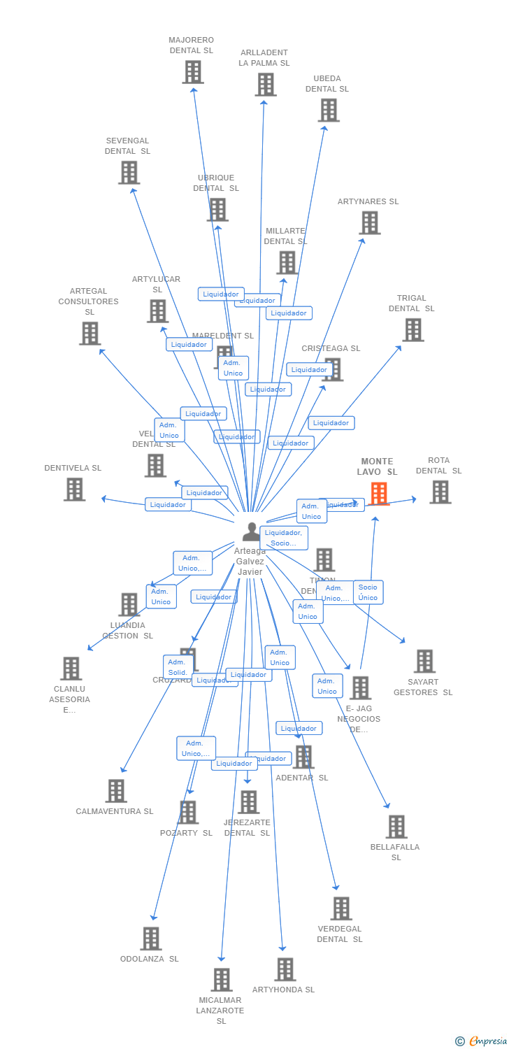Vinculaciones societarias de MONTE LAVO SL