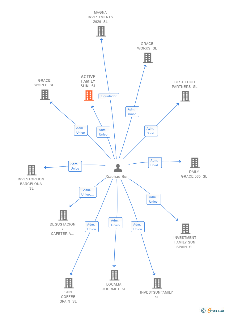 Vinculaciones societarias de ACTIVE FAMILY SUN SL