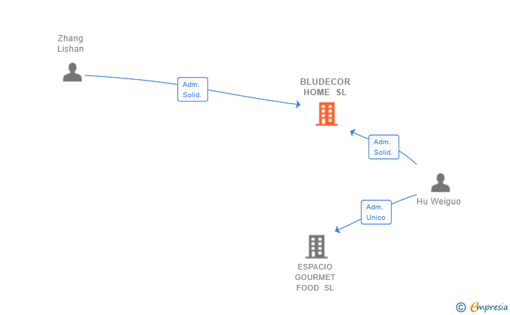 Vinculaciones societarias de BLUDECOR HOME SL