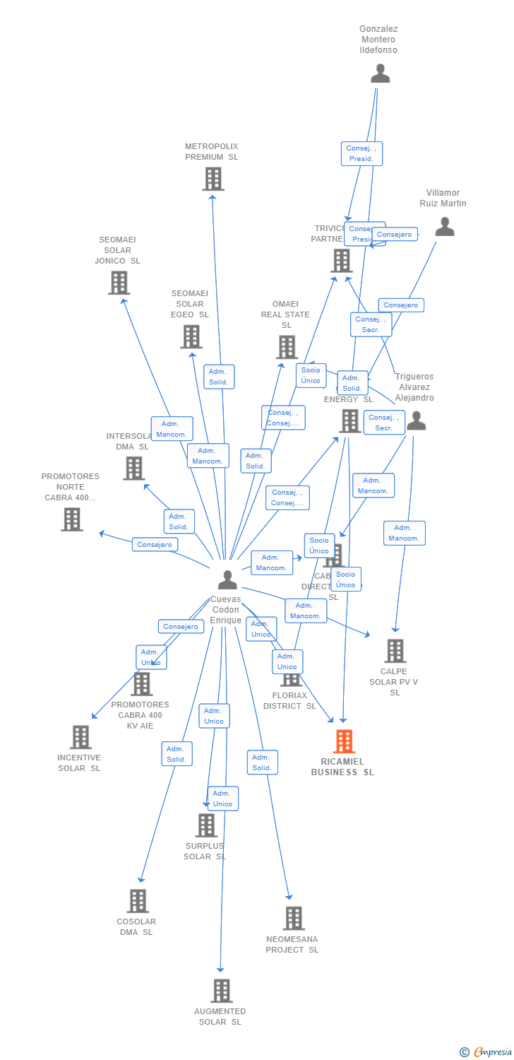 Vinculaciones societarias de RICAMIEL BUSINESS SL