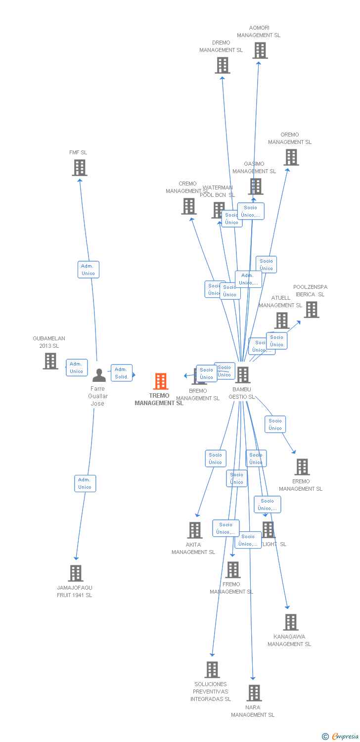 Vinculaciones societarias de TREMO MANAGEMENT SL