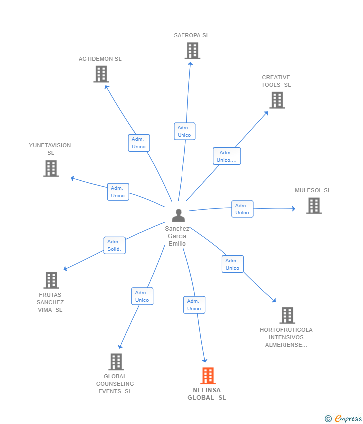 Vinculaciones societarias de NEFINSA GLOBAL SL