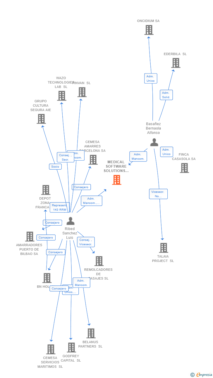 Vinculaciones societarias de MEDICAL SOFTWARE SOLUTIONS SL