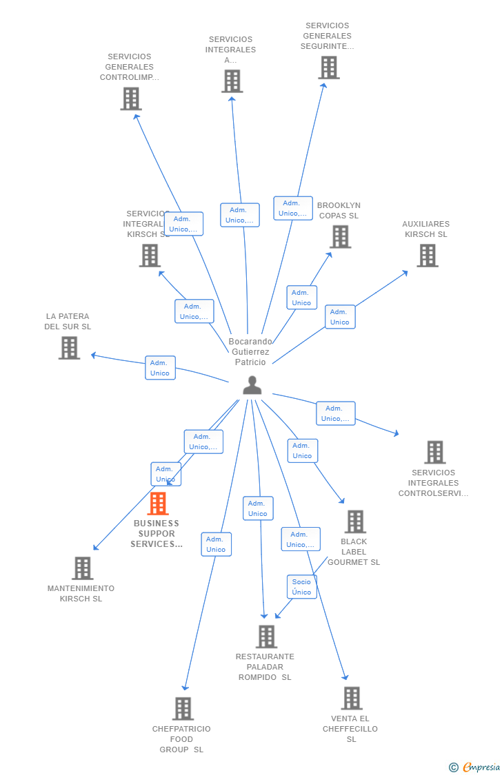 Vinculaciones societarias de BUSINESS SUPPOR SERVICES PREMIUM GROUP SL