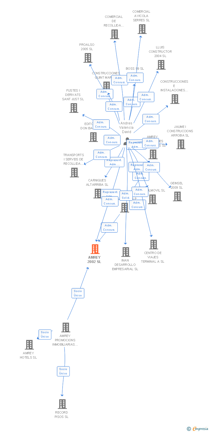Vinculaciones societarias de AMREY 2002 SL