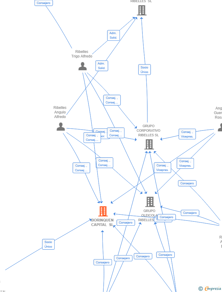 Vinculaciones societarias de BORINQUEN CAPITAL SL