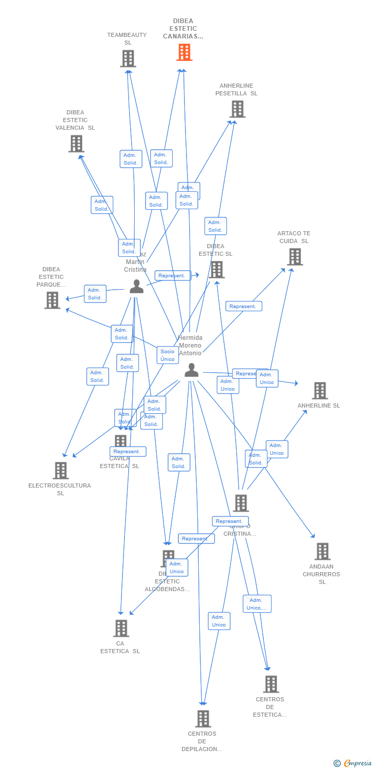 Vinculaciones societarias de DIBEA ESTETIC CANARIAS SL