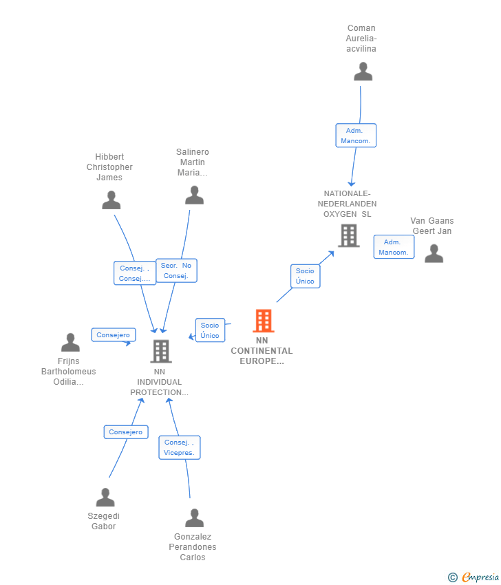 Vinculaciones societarias de NN CONTINENTAL EUROPE HOLDINGS BV