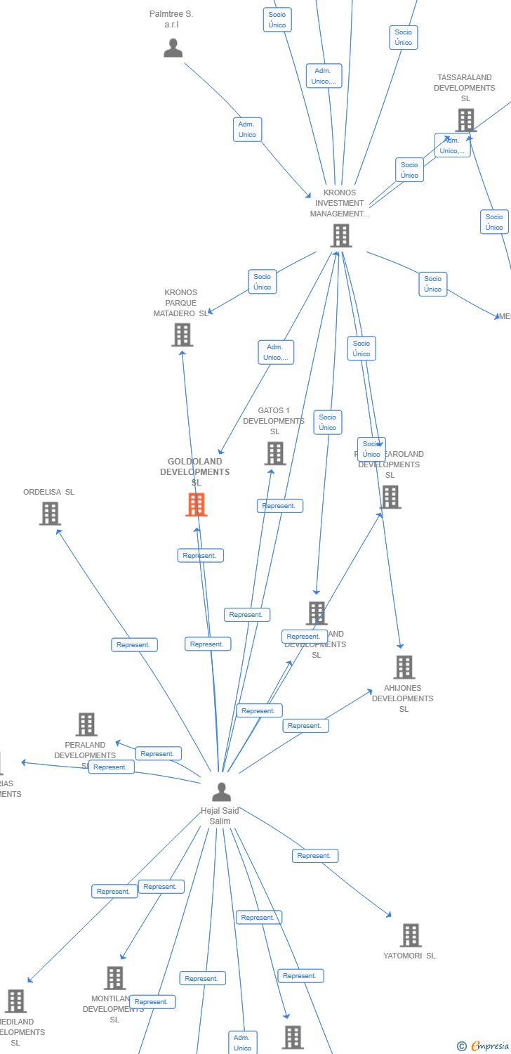 Vinculaciones societarias de GOLDOLAND DEVELOPMENTS SL