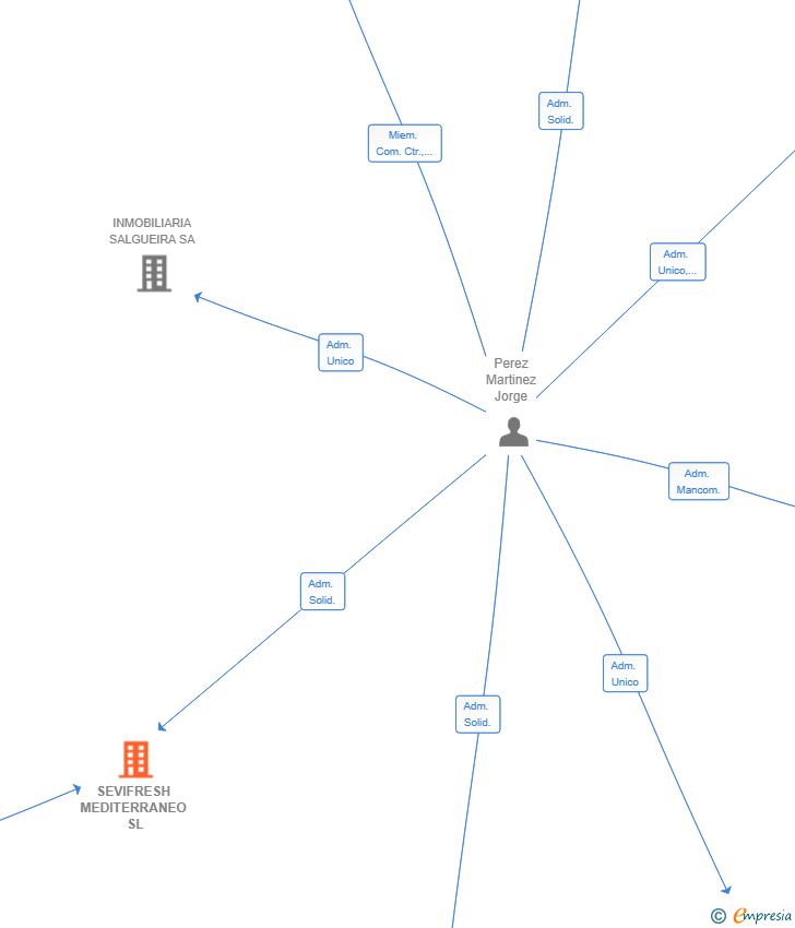 Vinculaciones societarias de SEVIFRESH MEDITERRANEO SL