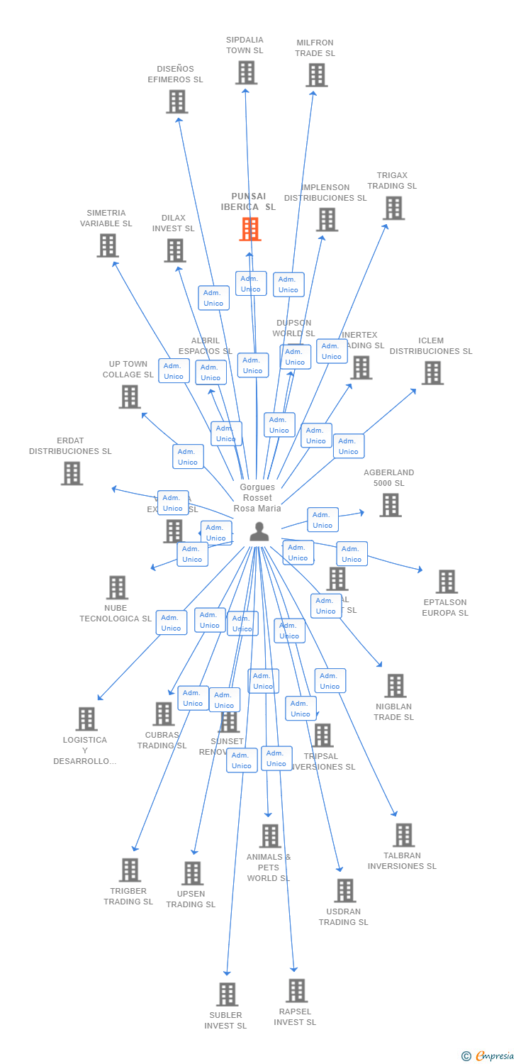Vinculaciones societarias de PUNSAI IBERICA SL