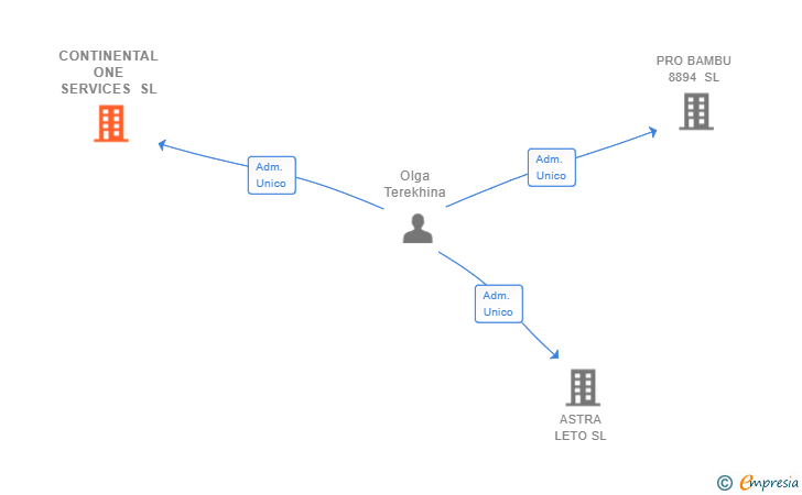 Vinculaciones societarias de CONTINENTAL ONE SERVICES SL
