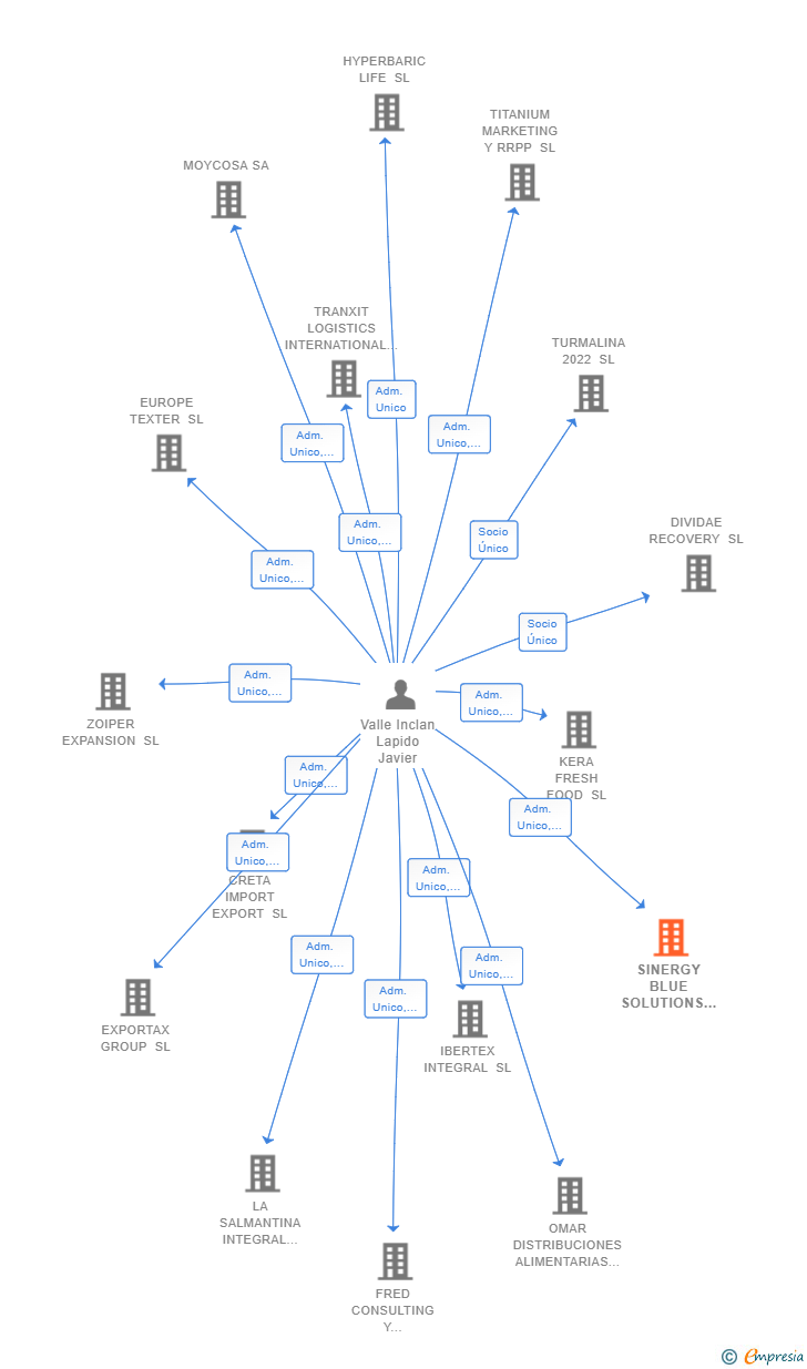 Vinculaciones societarias de SINERGY BLUE SOLUTIONS SL