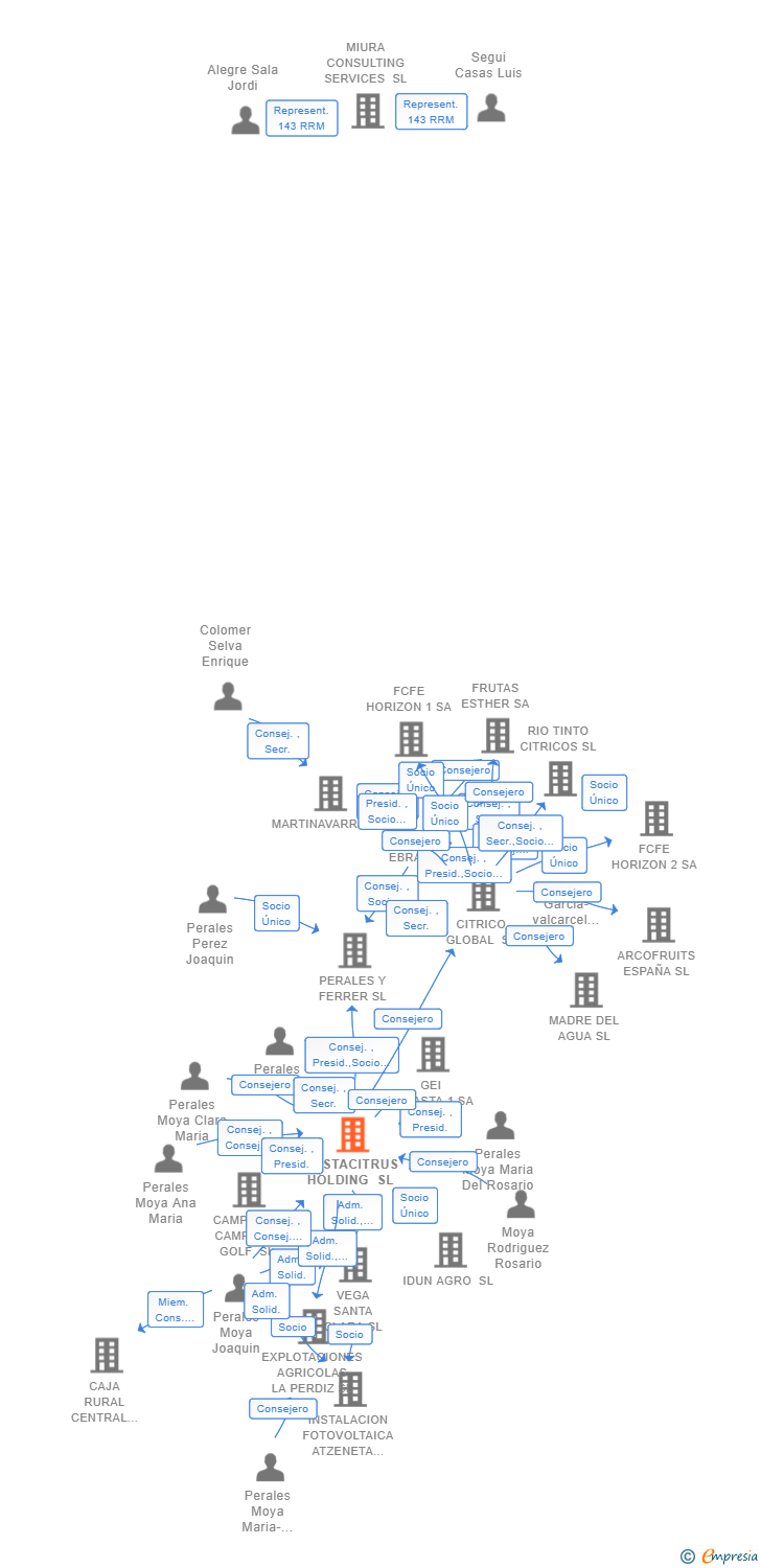 Vinculaciones societarias de COSTACITRUS HOLDING SL