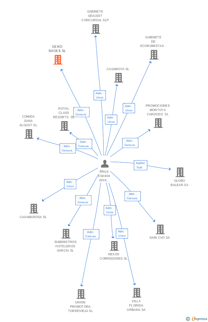 Vinculaciones societarias de GEKO SHOES SL
