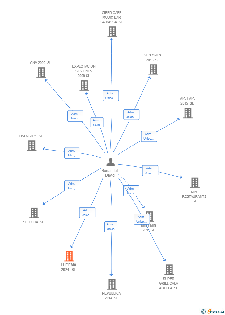 Vinculaciones societarias de LUCEMA 2024 SL