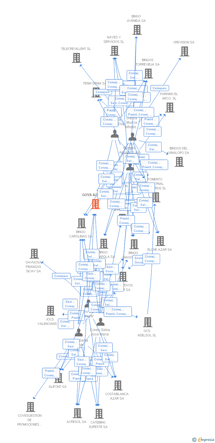 Vinculaciones societarias de GOYA AZAR SA