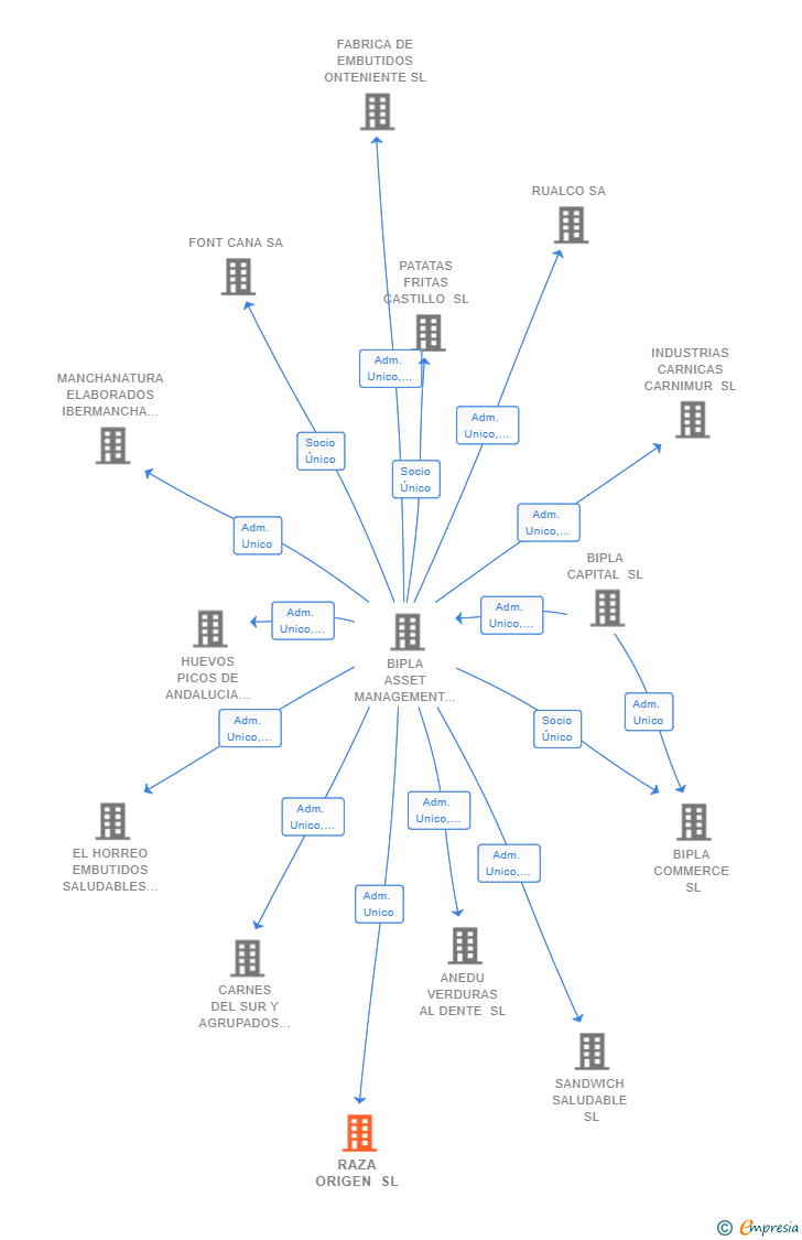Vinculaciones societarias de RAZA ORIGEN SL