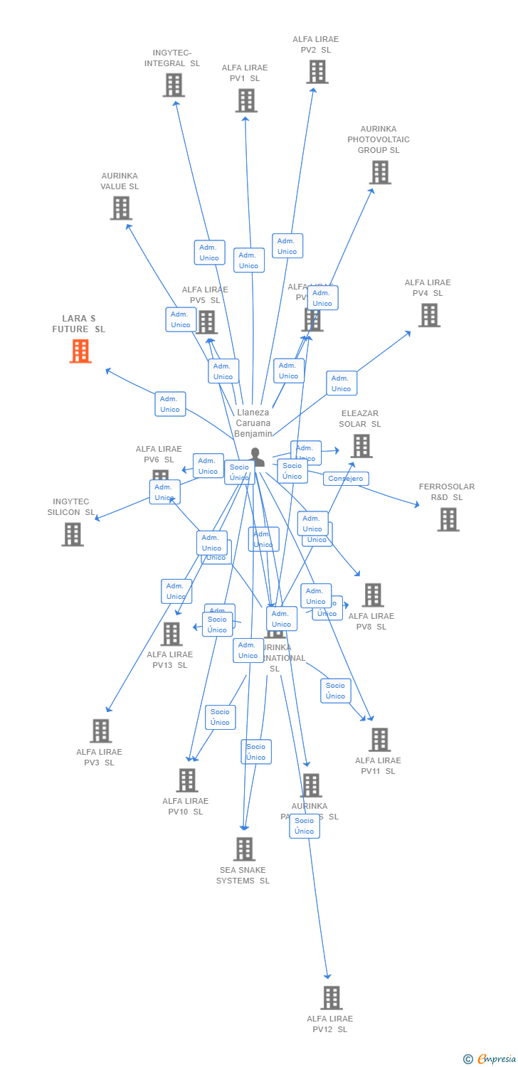 Vinculaciones societarias de LARA S FUTURE SL