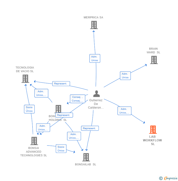 Vinculaciones societarias de LAB WORKFLOW SL (EXTINGUIDA)