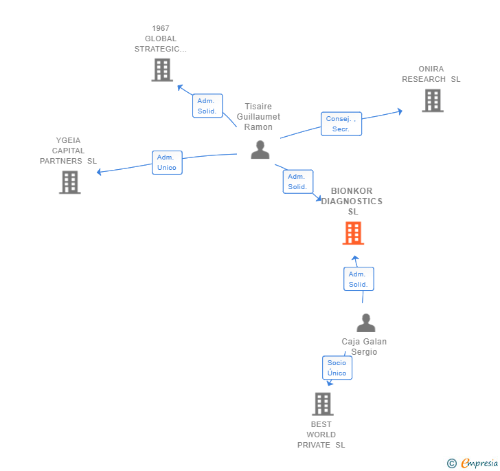 Vinculaciones societarias de BIONKOR DIAGNOSTICS SL