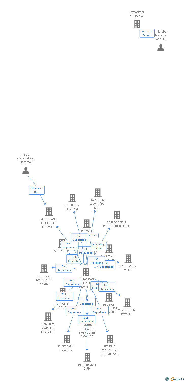 Vinculaciones societarias de FAVILA INVERSIONES SICAV SA (EXTINGUIDA)