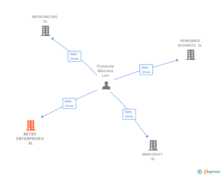 Vinculaciones societarias de NETBY ENTERPRISES SL